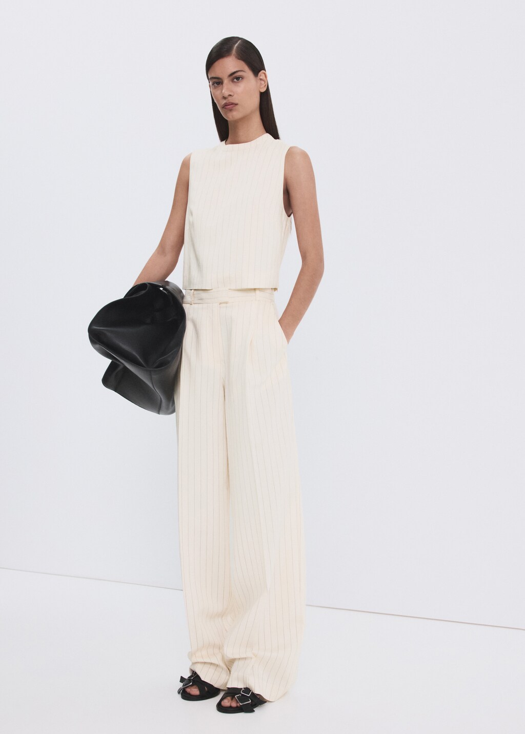 Pinstripe suit trousers
