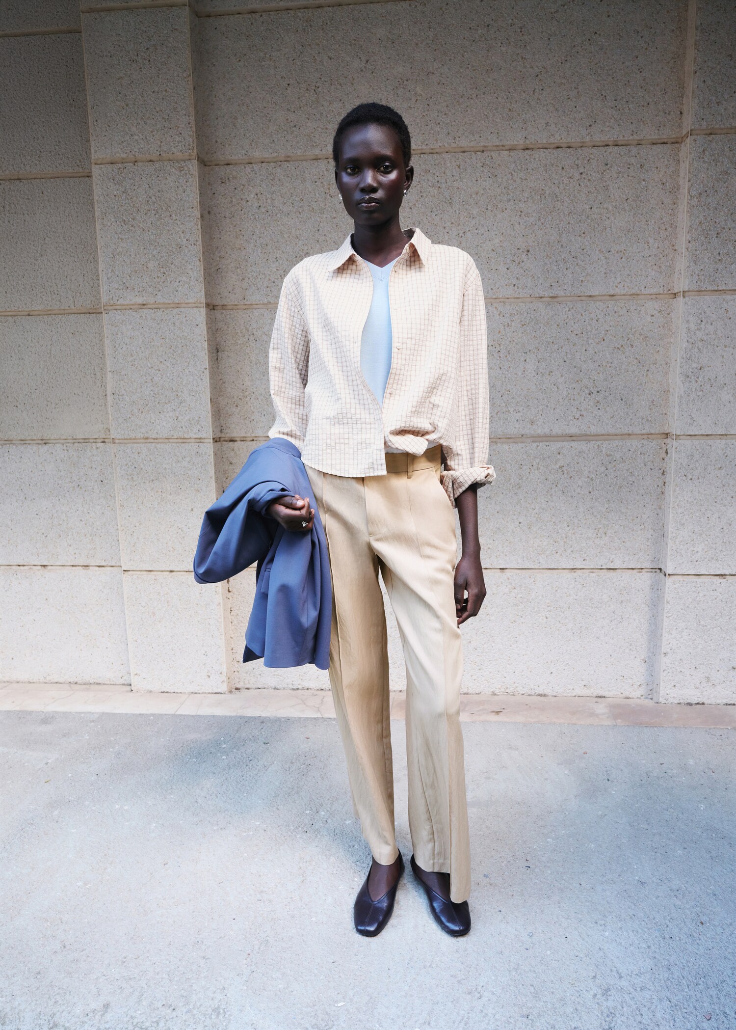 Straight checkered shirt - General plane