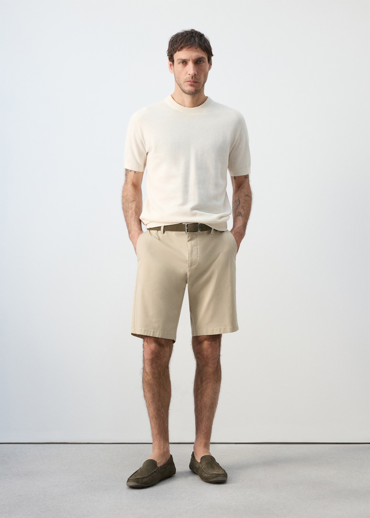 Bermudes slim fit xinesos cotó - Pla general