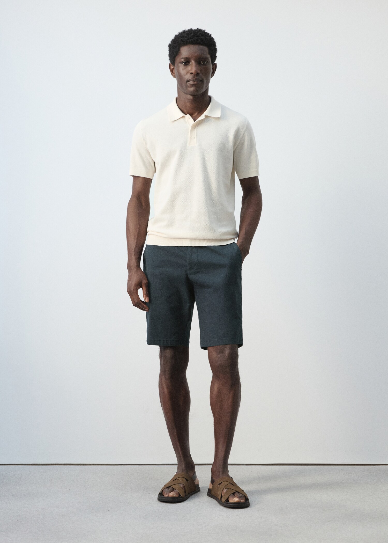 Bermudes slim fit xinesos cotó - Pla general