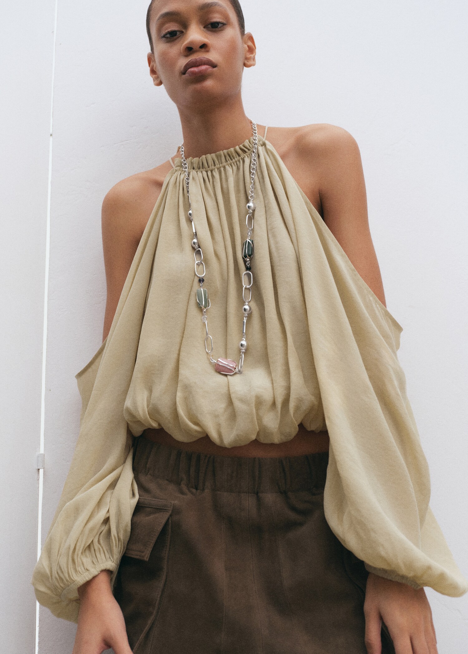 Semi-precious stone combination necklace - General plane