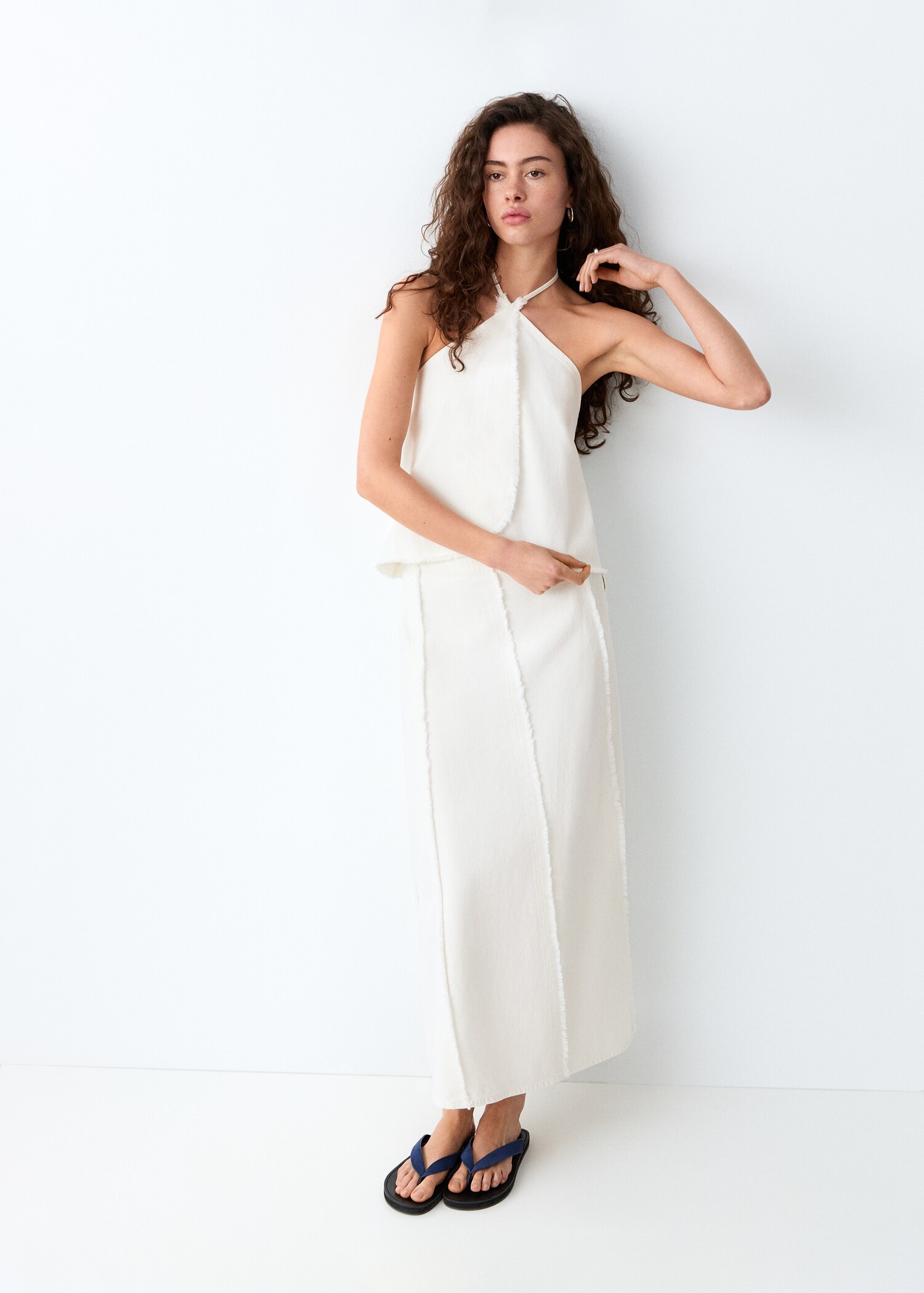 Crossed top with frayed details - General plane