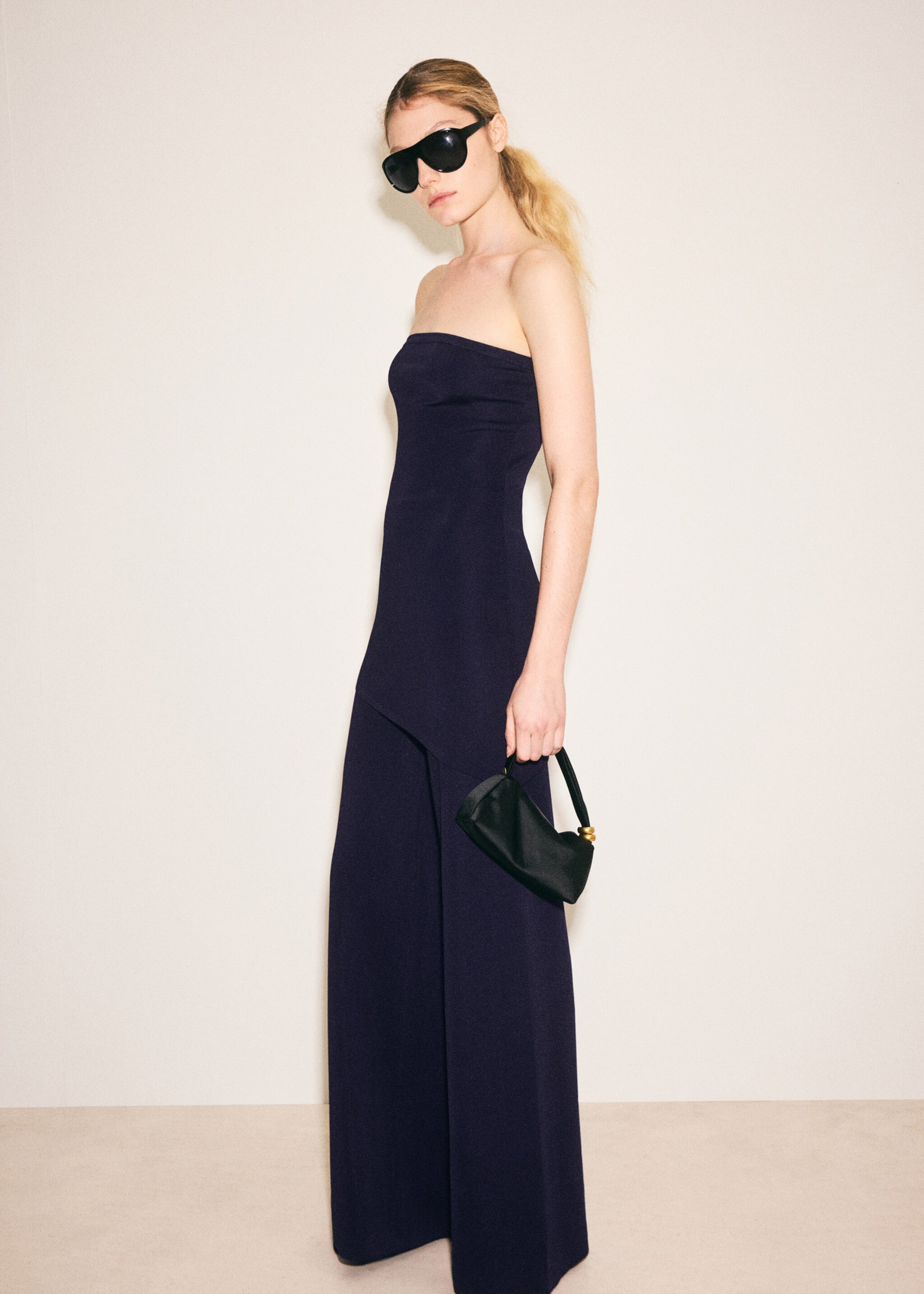 Knitted wide leg trousers - General plane, Navy. Ref: 27097144-00.