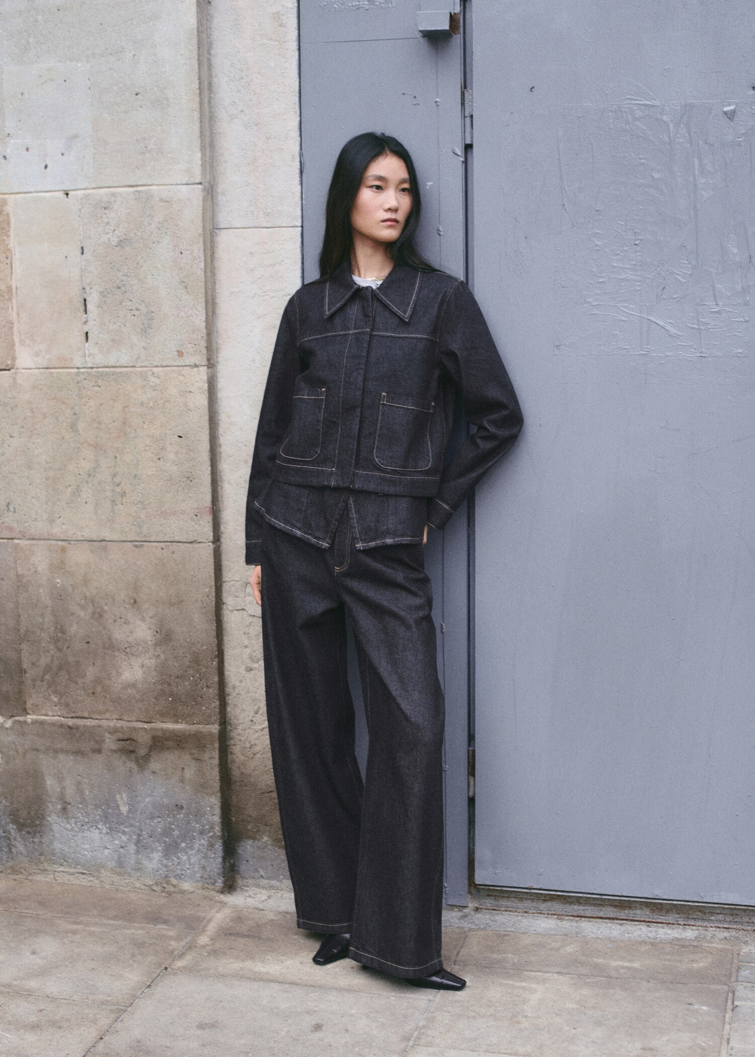 Veste denim poches - Plan général