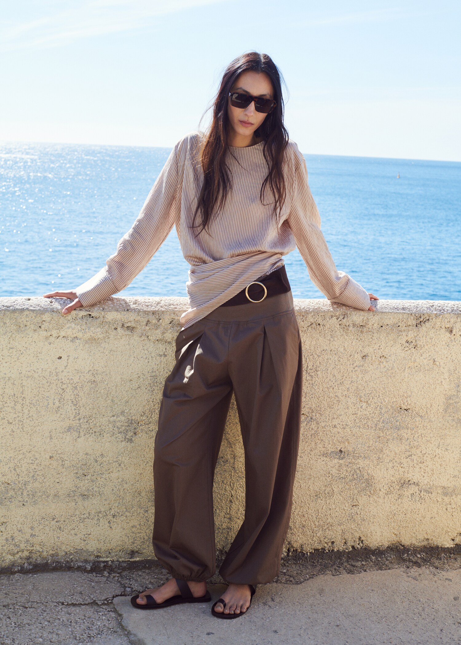 Knot stripped blouse - General plane