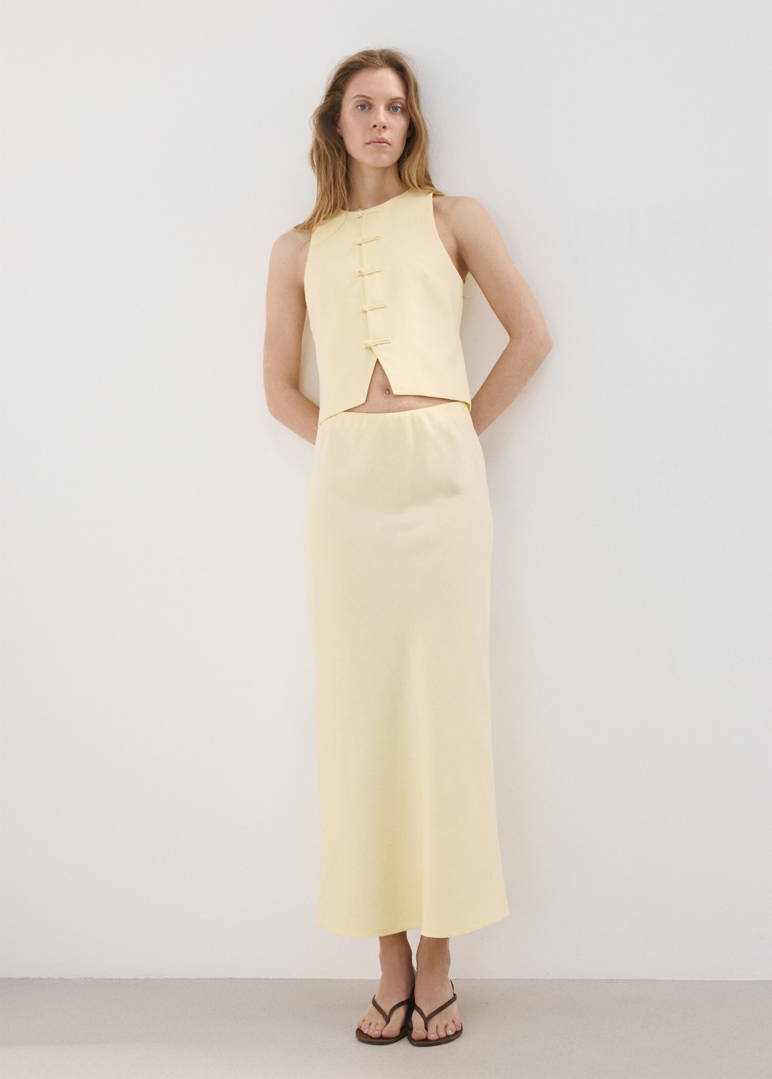 Linen-blend suit waistcoat - General plane