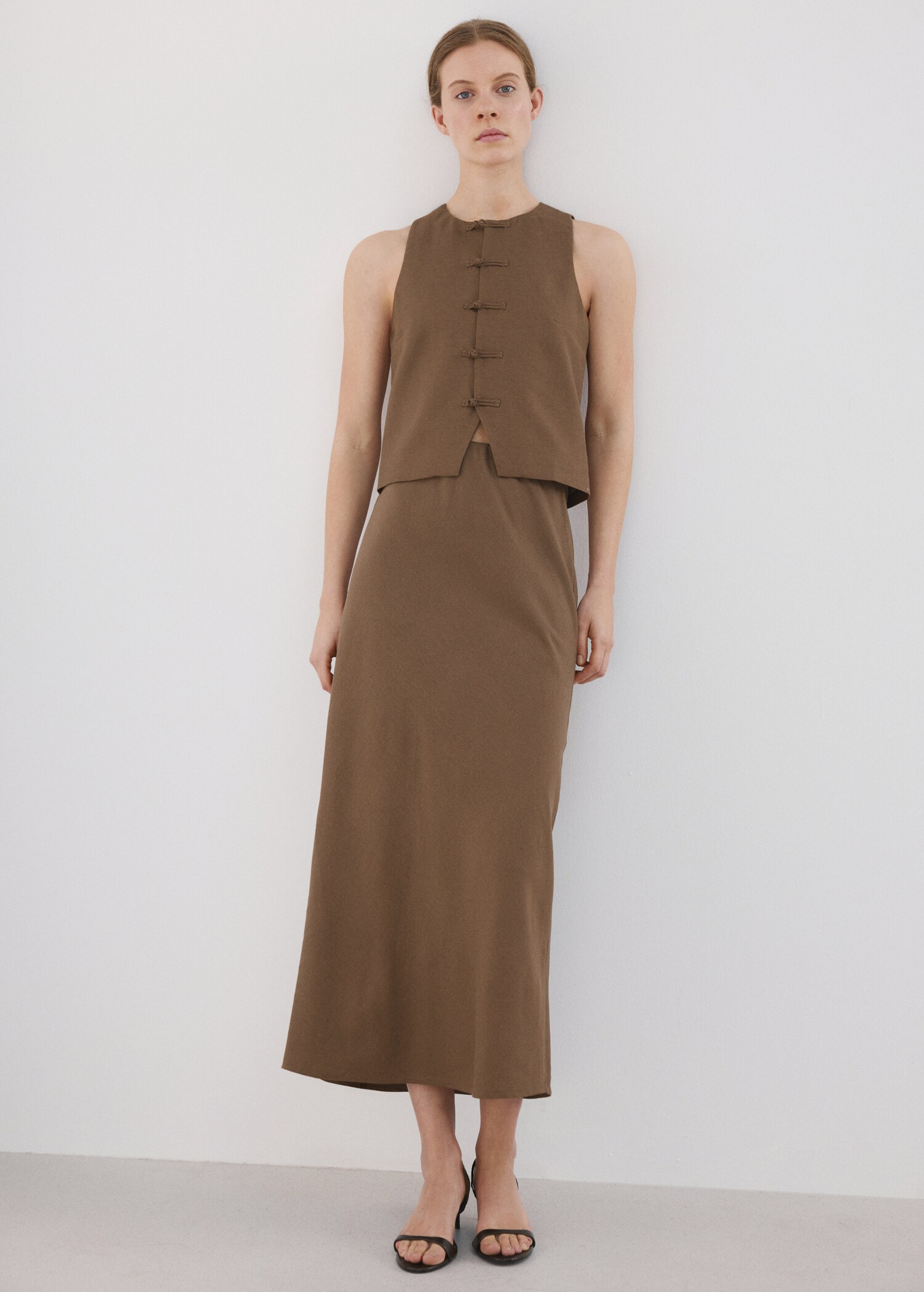 Linen-blend suit waistcoat - General plane