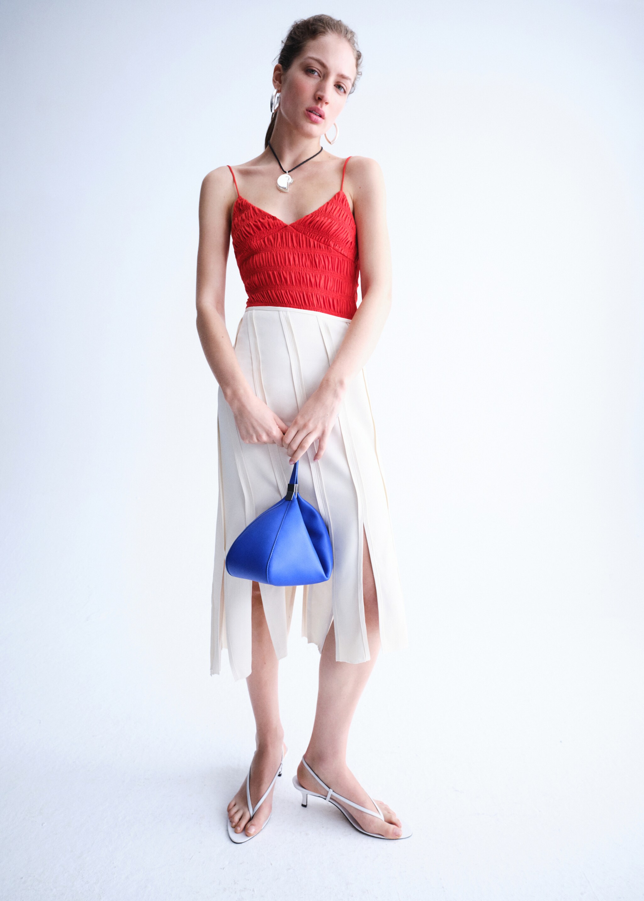 Ruched lyocell bodysuit - General plane, Red. Ref: 27097800-00.