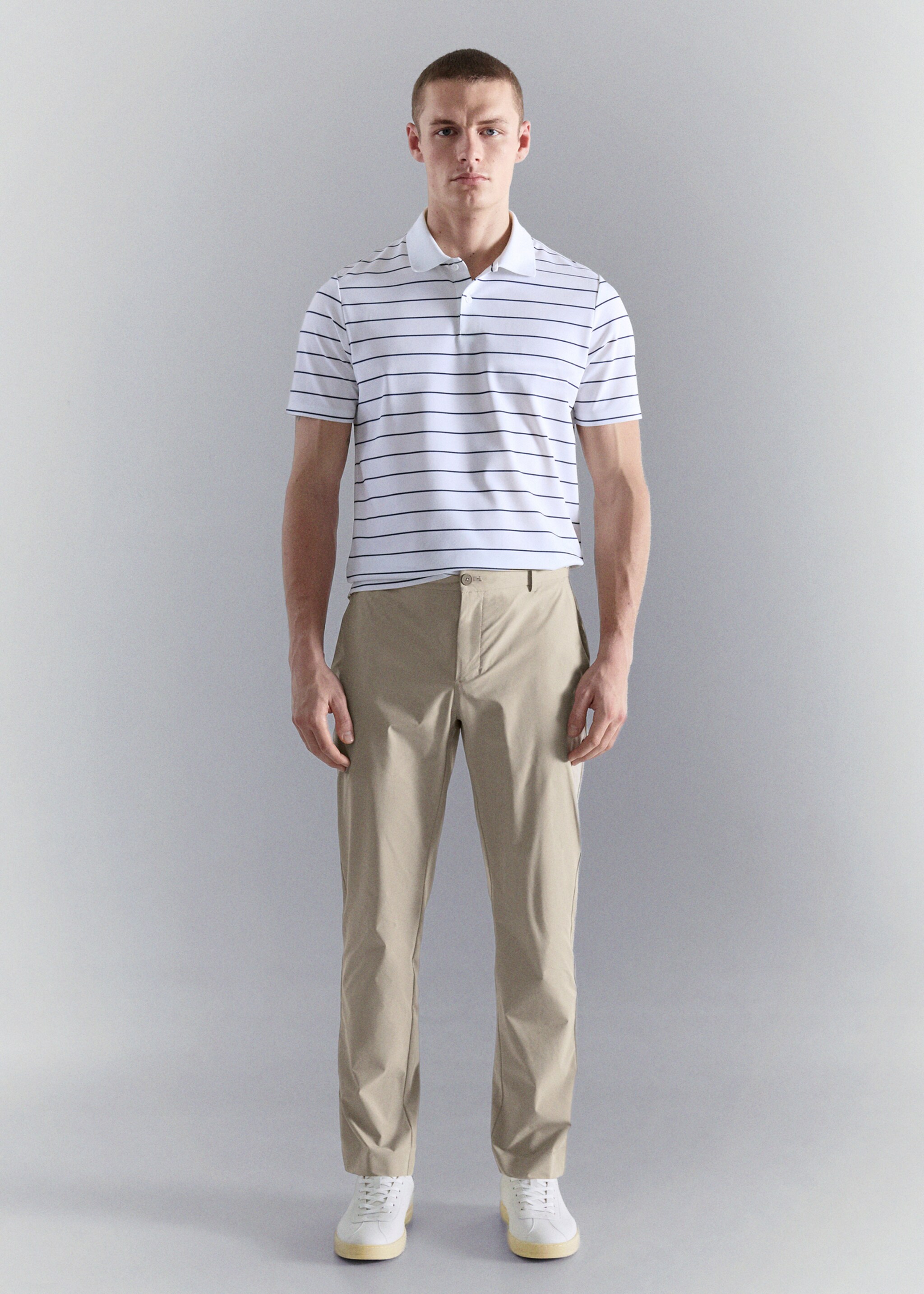 بنطلون سليم فيت طارد للماء - رؤية عامة, بيج. Ref: 27097893-00.