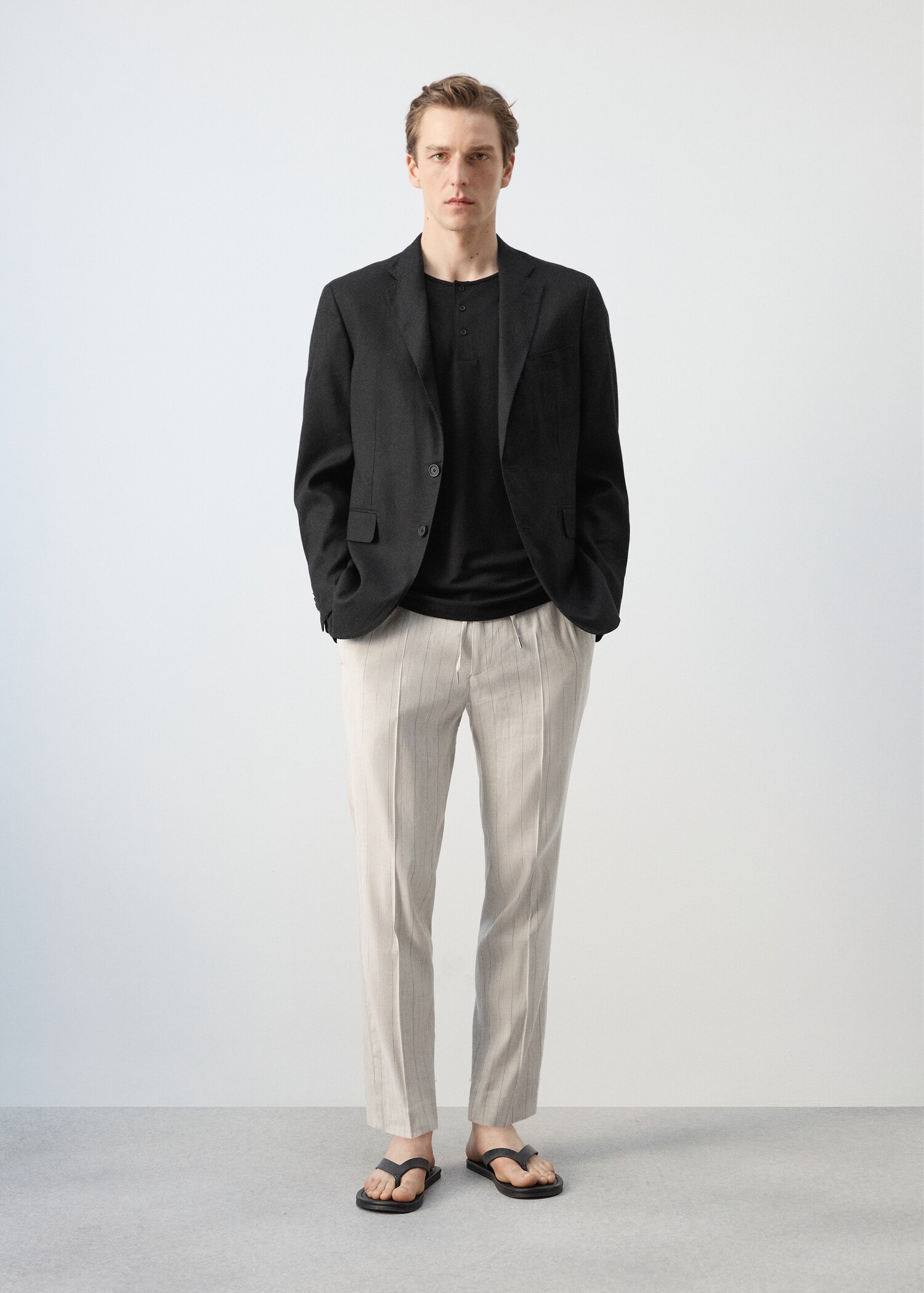 Veste costume slim-fit mélange de lin - Plan général