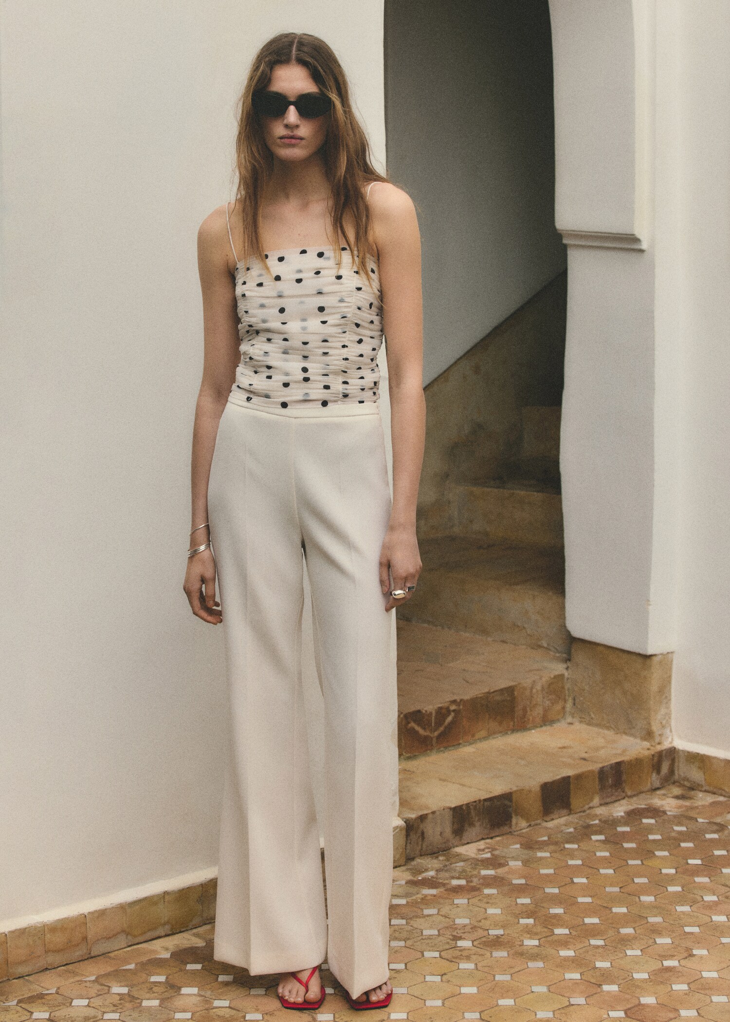 Top froncé à pois - Plan général