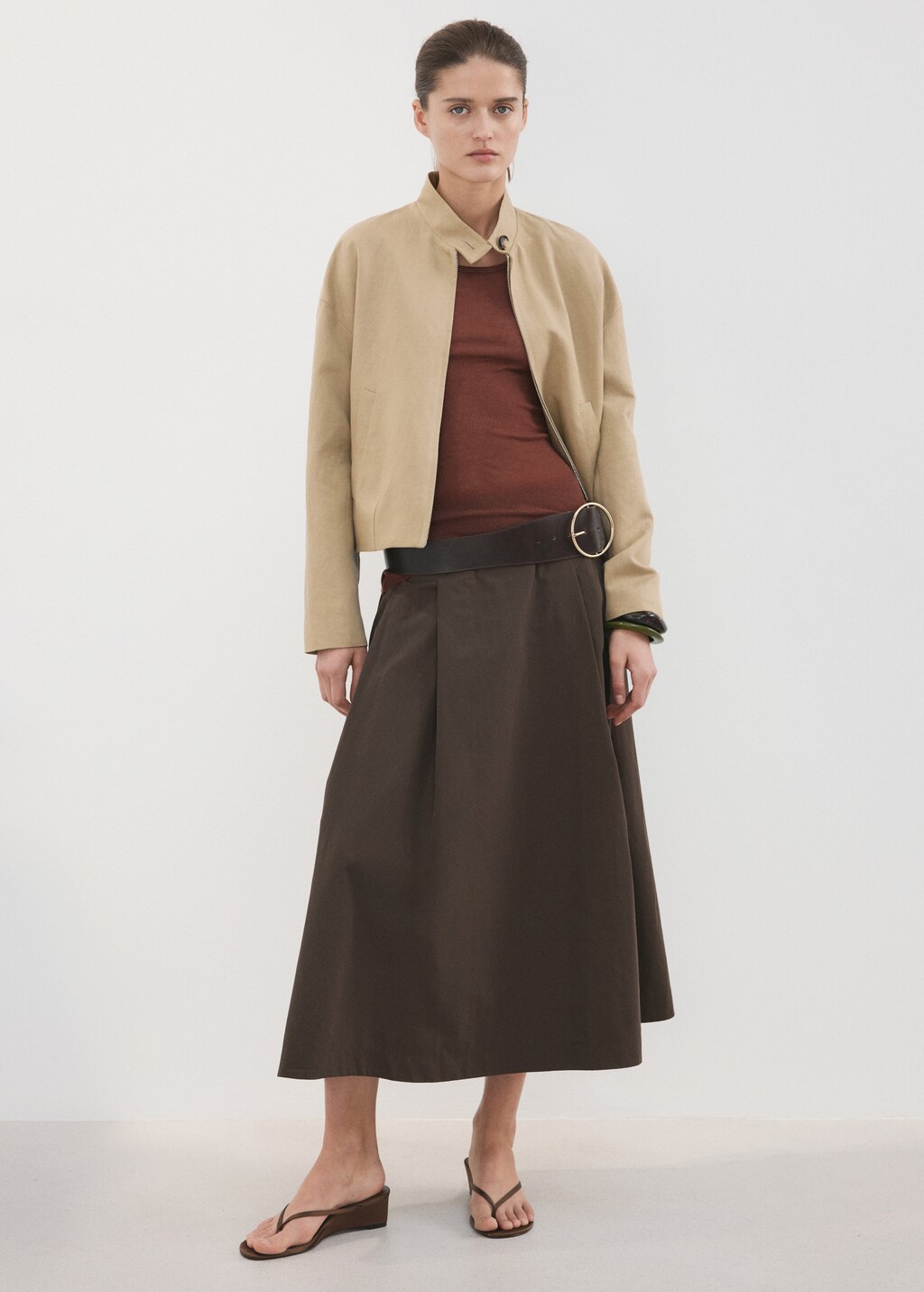 Flared midi-skirt