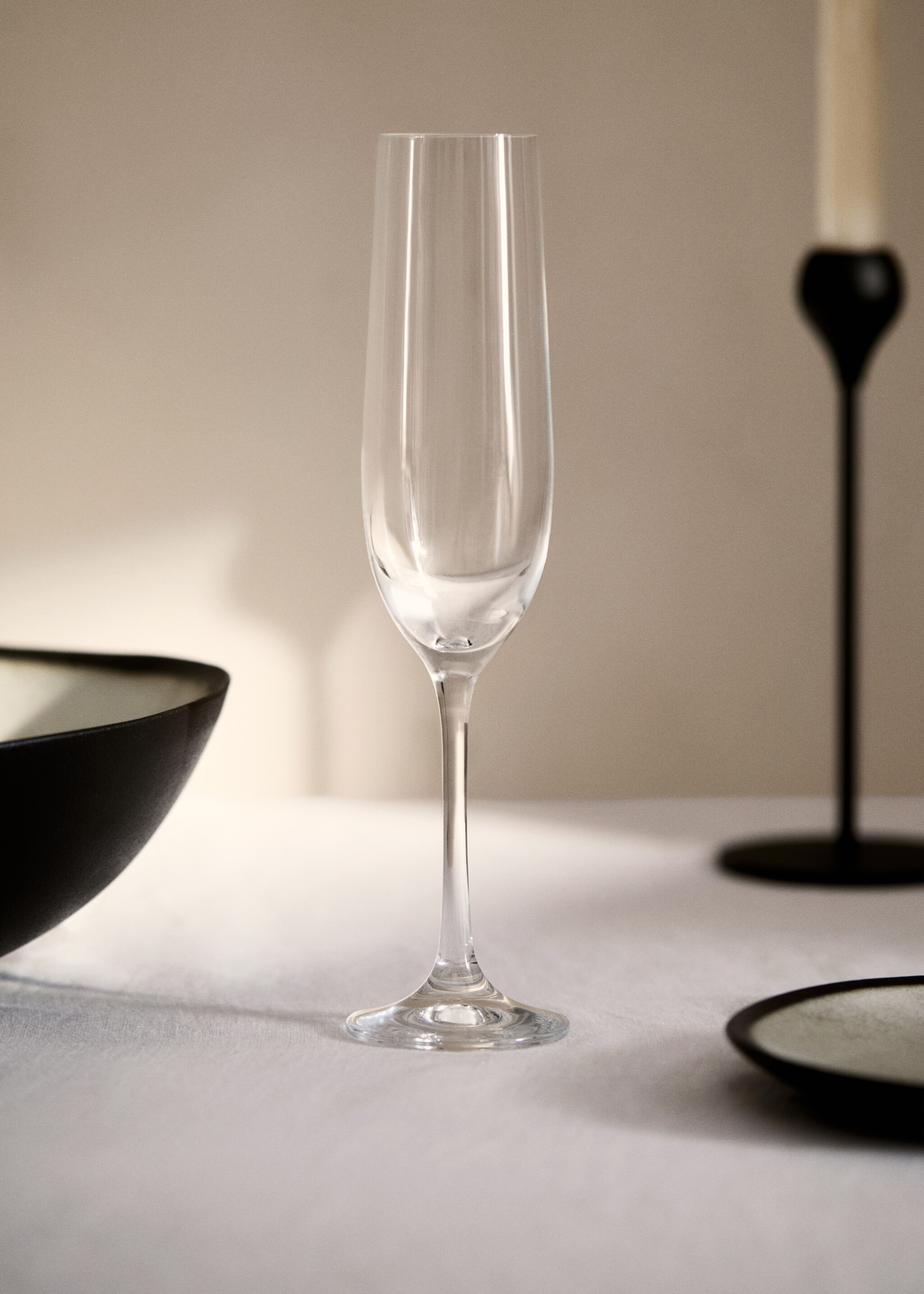 Crystal flute glass - General plane, Ice Grey. Ref: 27152954-00.