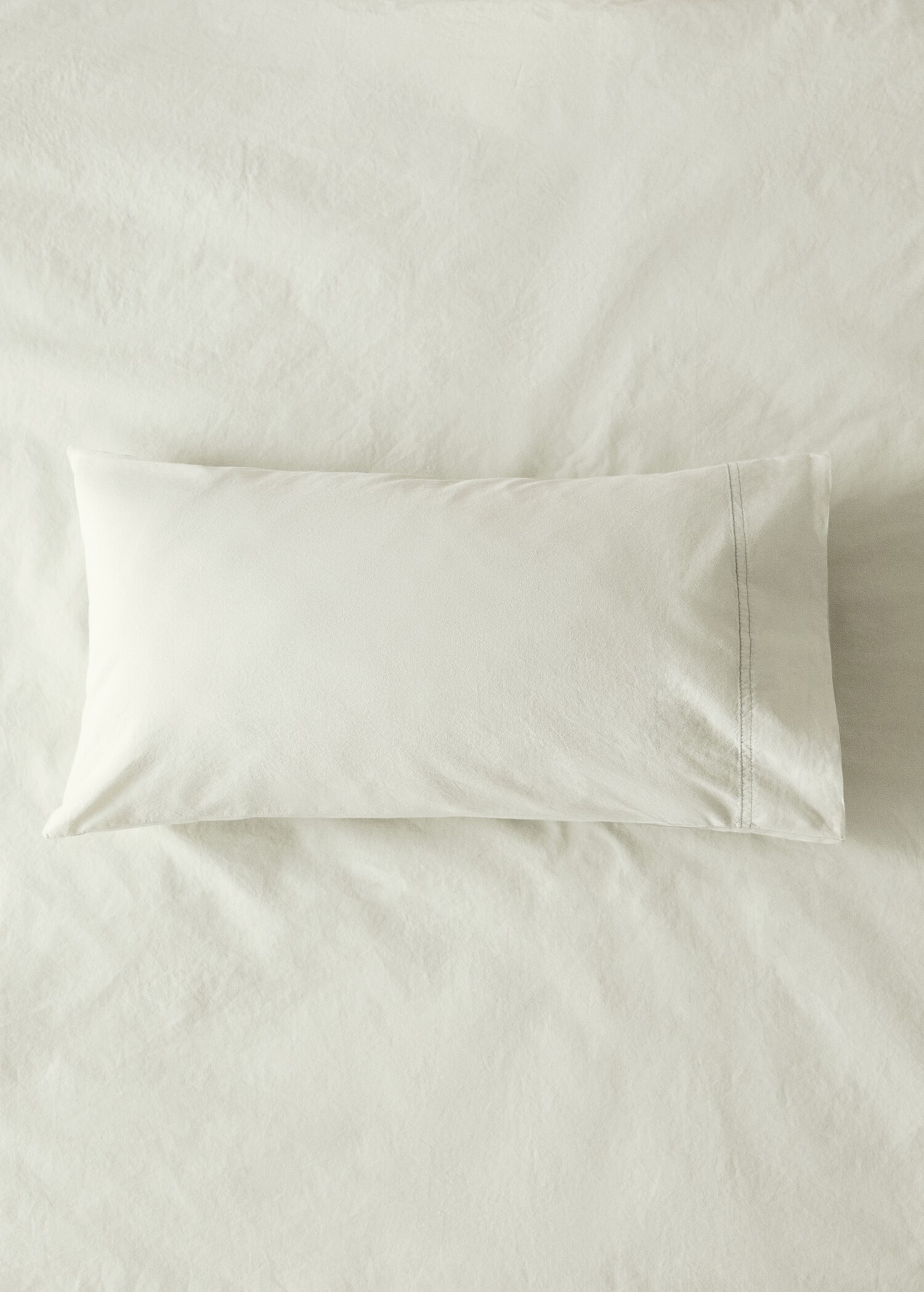 Kopfkissenbezug für Kinderbett aus gewaschener Baumwolle, doppelte Steppnaht, 30 x 50 cm - Allgemeine Ansicht