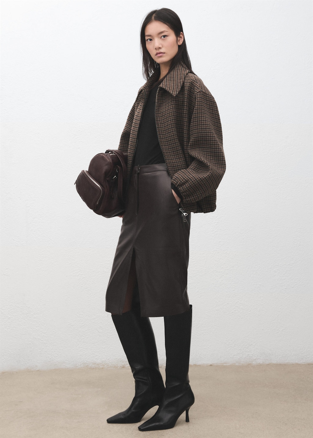 Mango Long Sleeve T-shirt In Brown