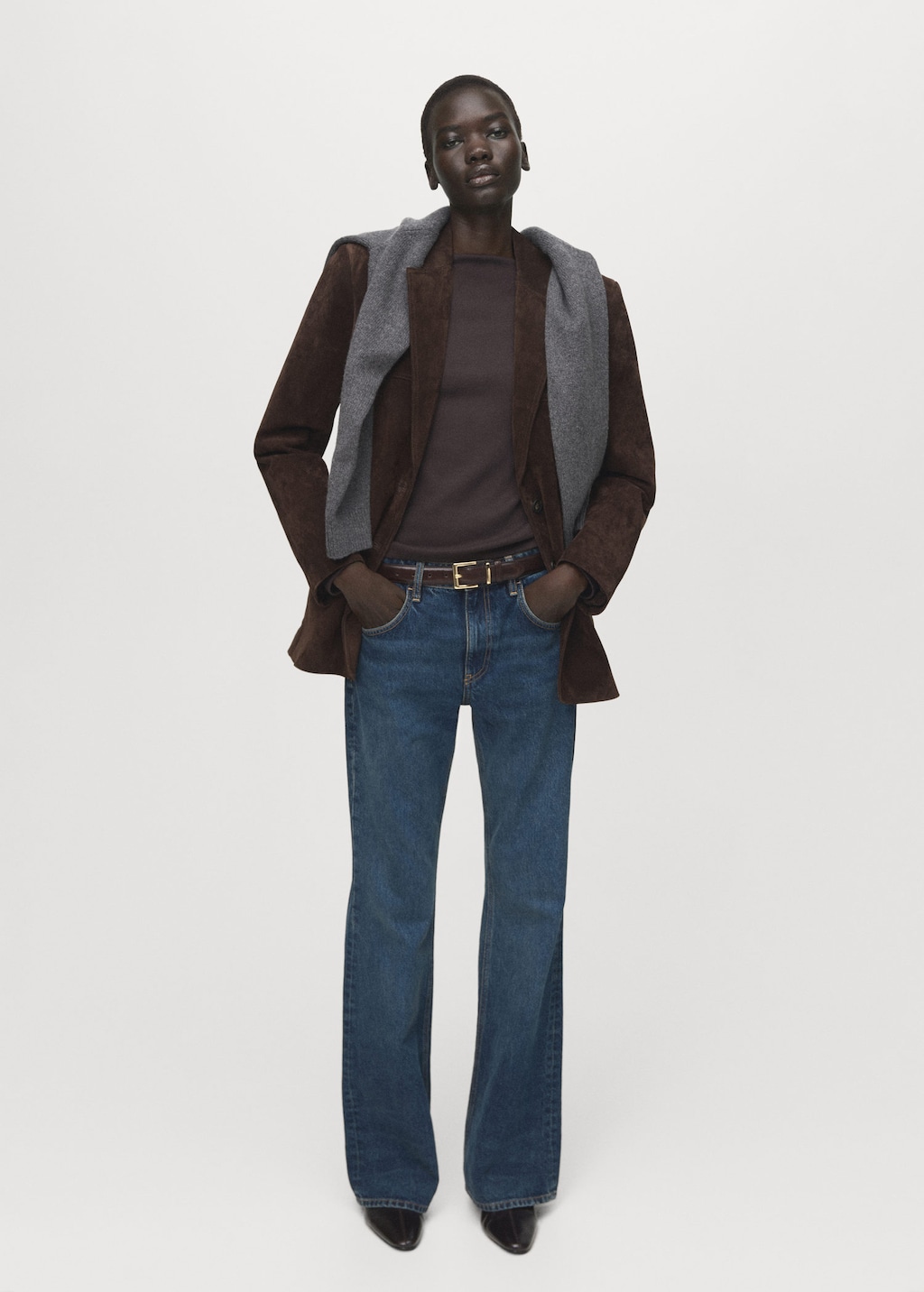 Mango Long-sleeved Boat-neck T-shirt In Animal Print