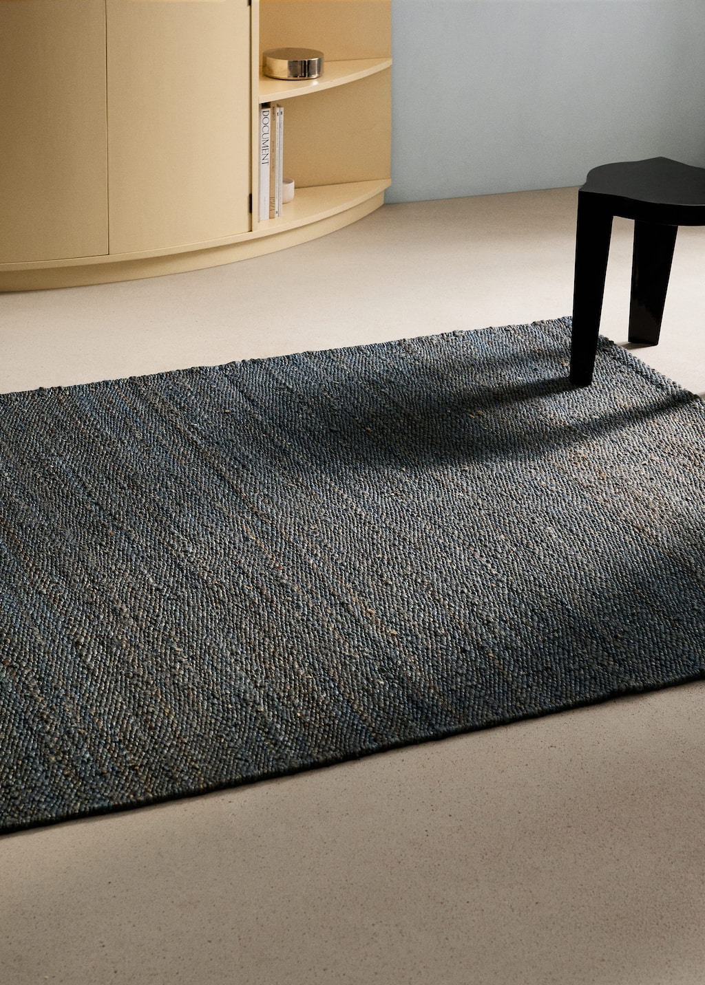 Mango Braided Jute Rug Blue In Gray