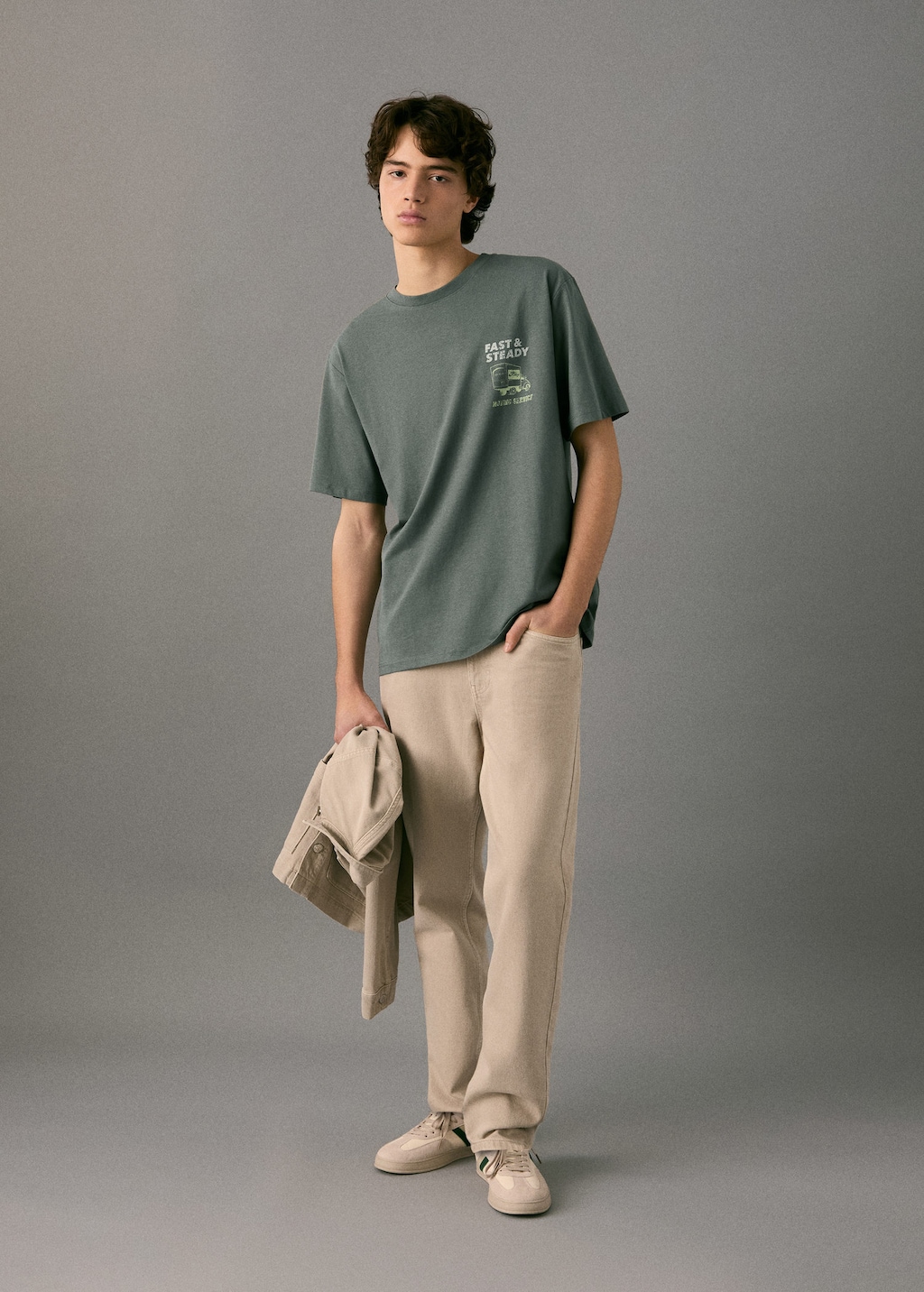 Mango Teen Printed Cotton-blend T-shirt Green