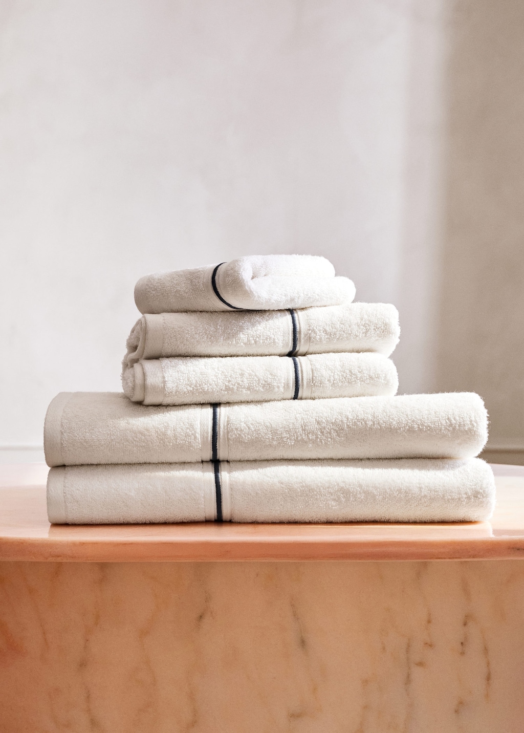 Mango Home Cotton Hand Towel With Embroidered Scalloped Edge White