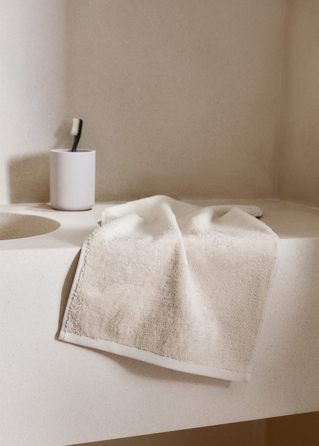Mango Soft Cotton Towel Sand In White