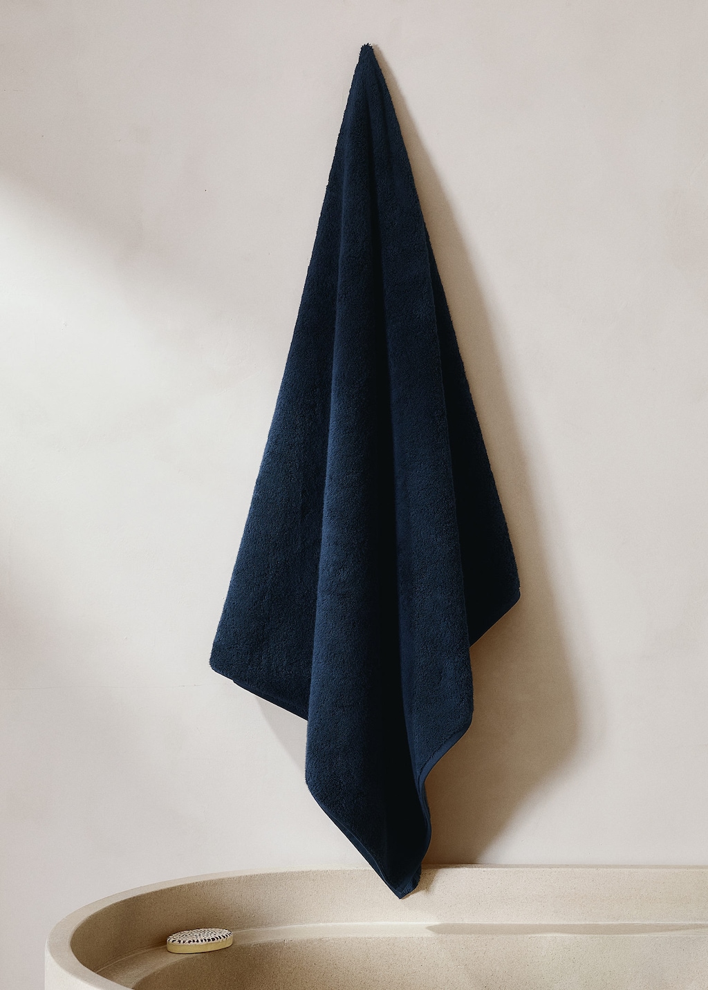 Mango Drap De Bain Coton Doux Bleu Marine - Home - 90x150cm -  Home In Blue