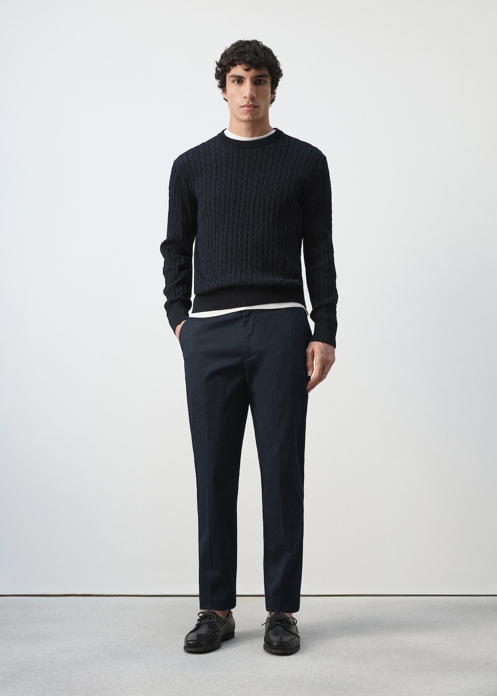 Mango Dublino Slim-fit Chino Trousers Navy In Blue