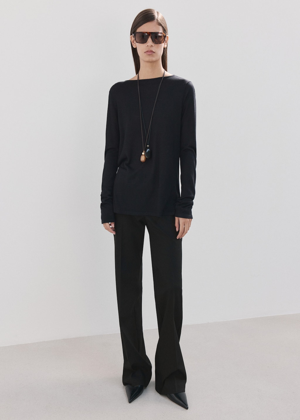 Mango Pull En Jersey Avec Dos Drapé Noir - Femme - M - In Black