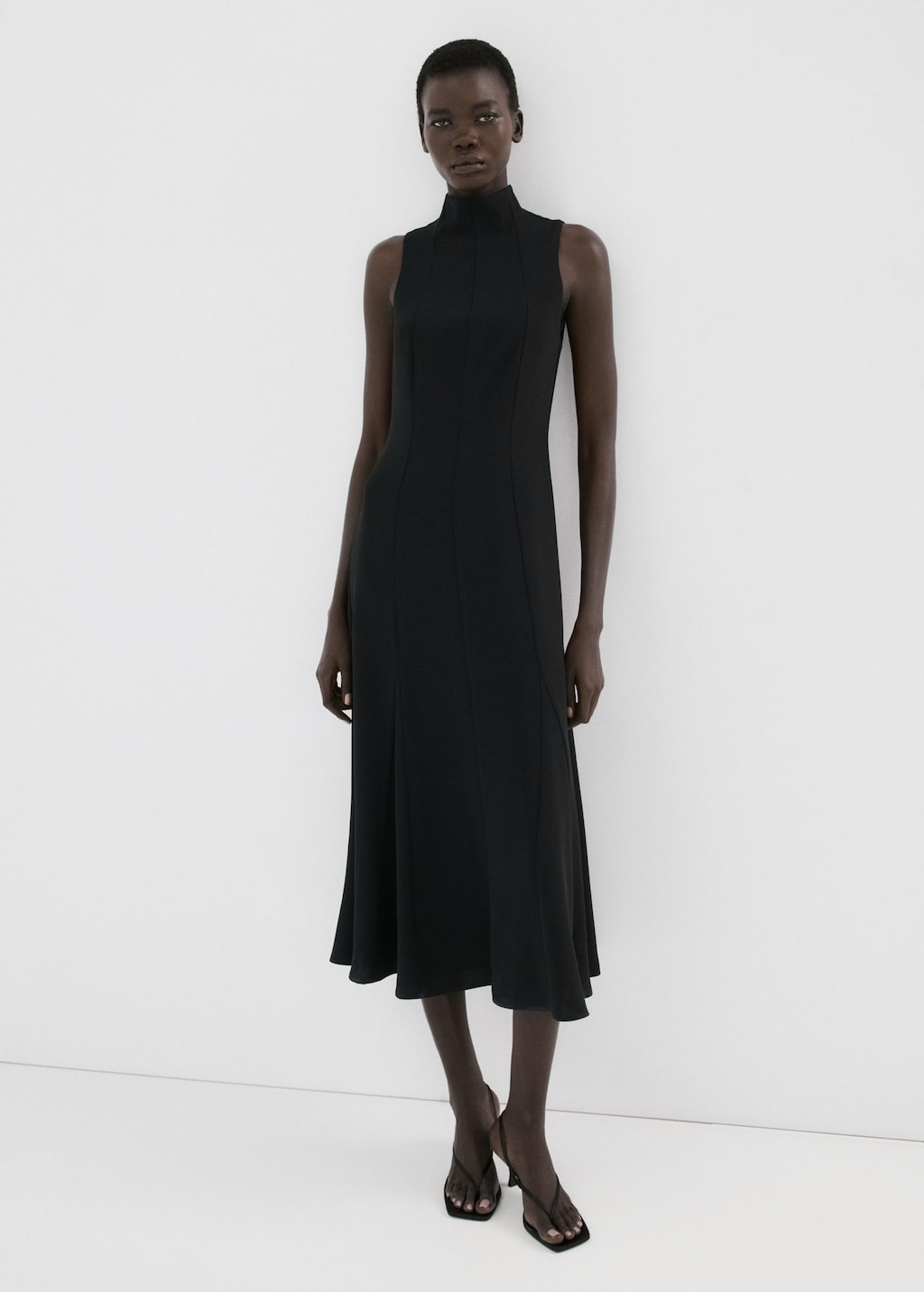 Mango Turtleneck Midi-dress Black