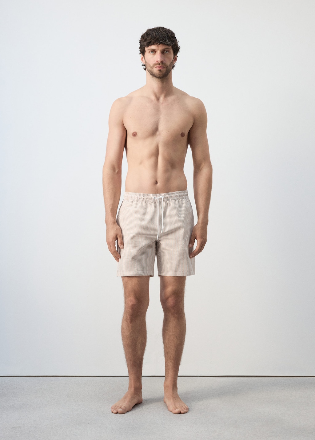 Mango Maillot De Bain Effet Seersucker Sable - Homme - L -  Man In Nude