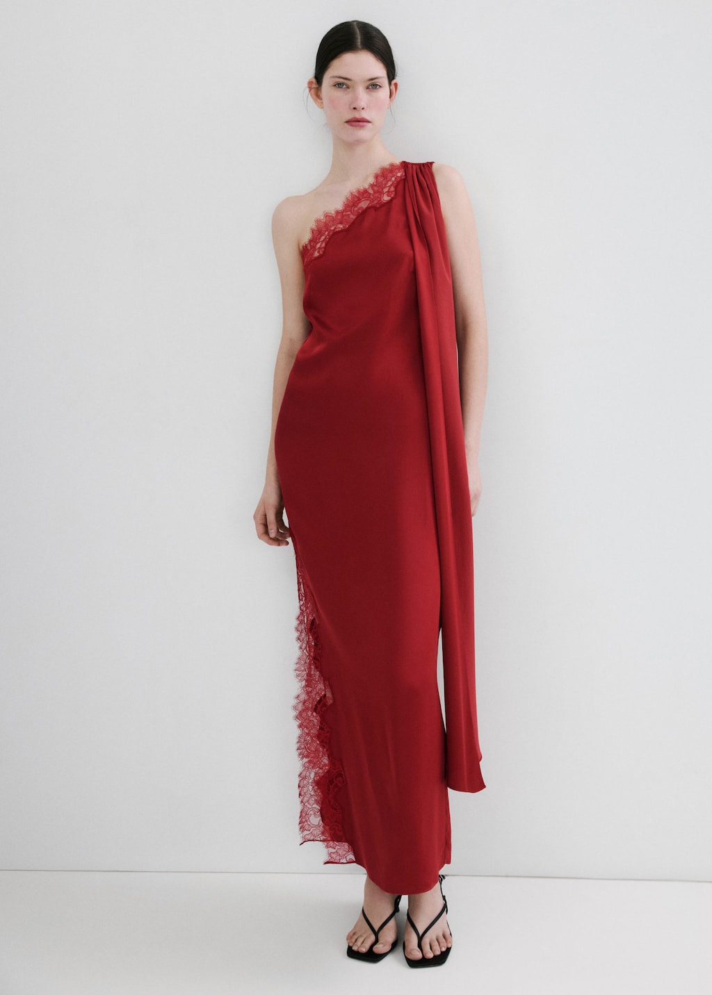 Mango Robe Asymétrique Foulard Rouge - Femme - Xl -  In Red