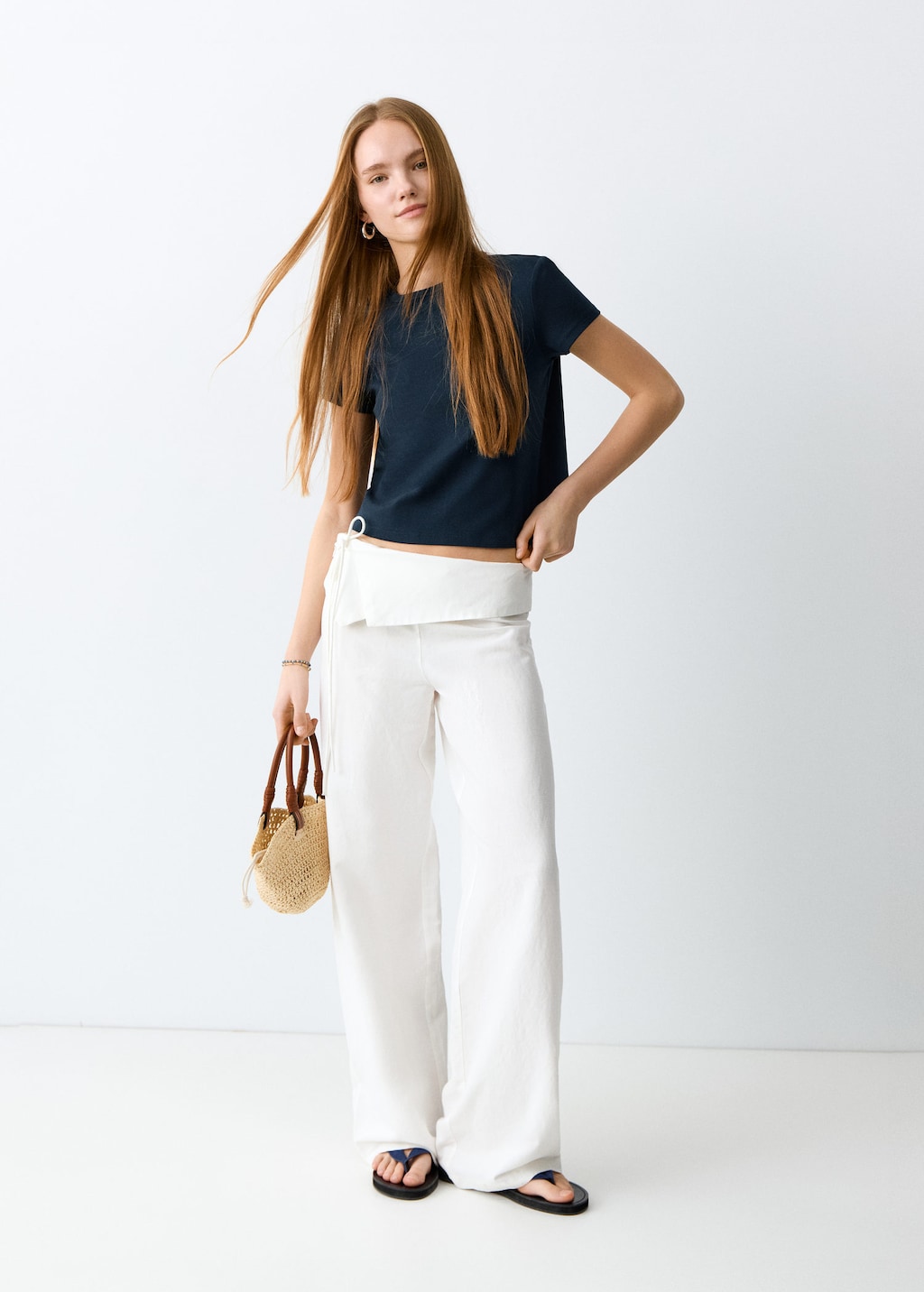 Mango T-shirt Basique En Coton Bleu Marine - Fille - L -  Teen In Blue