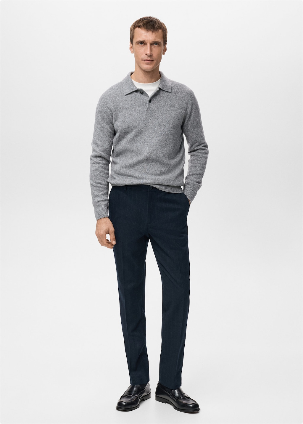 Mango Man Pantalon Flanelle Regular-fit Bleu Marine Foncé - Homme - 48 -