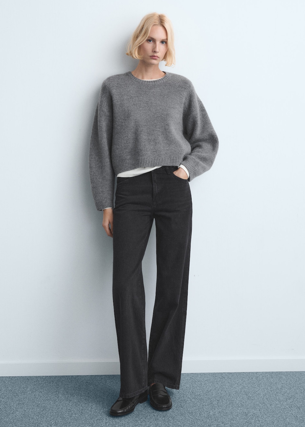 Mango Danila High-waisted Wide-leg Jeans In Multi