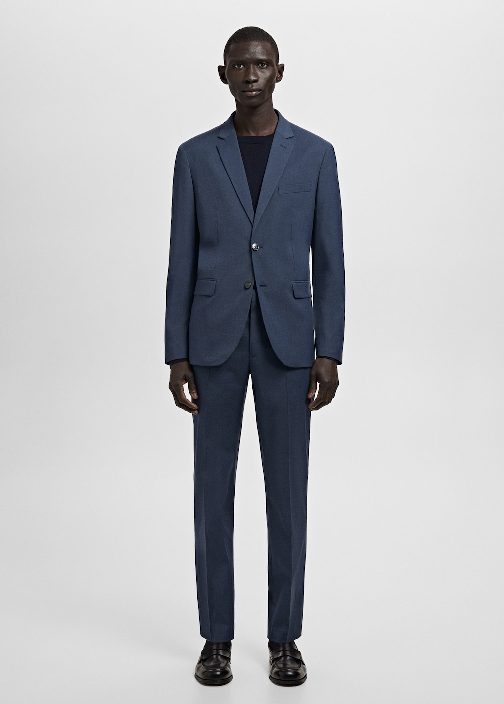 Mango Man Stretch Fabric Super Slim-fit Suit Trousers In Blue