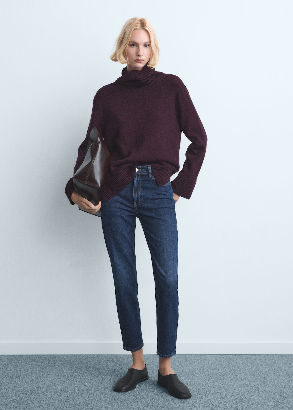 Mango Newmom Comfort High-rise Jeans In Purple