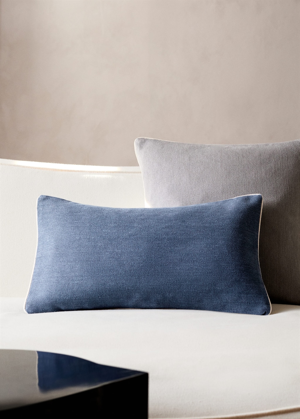 Mango Piping Cushion Cover 30x50cm Indigo Blue