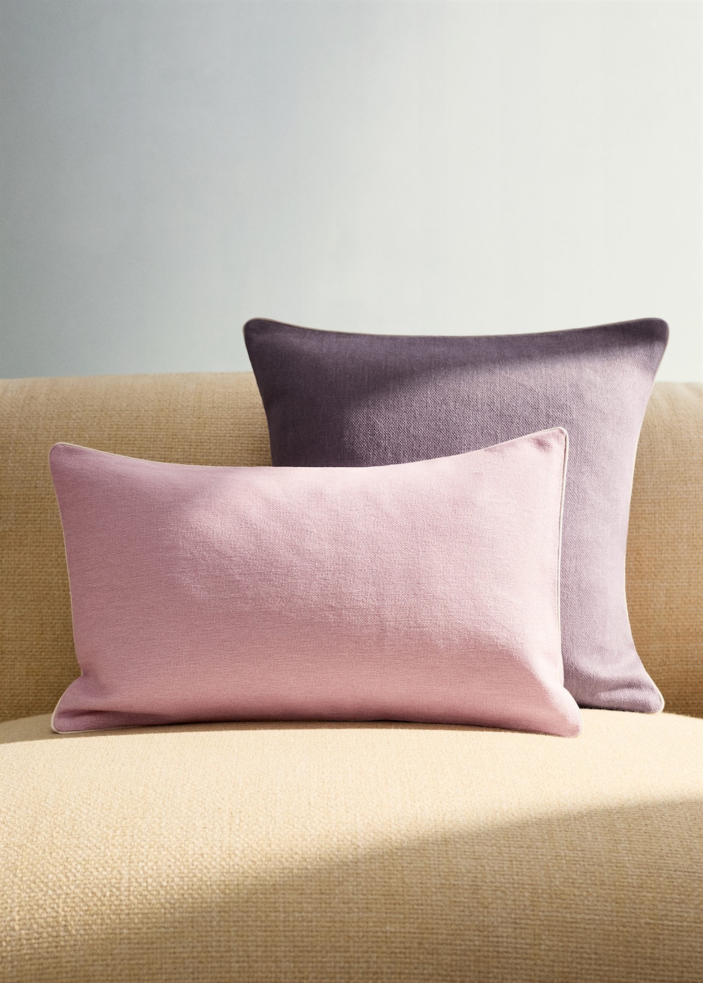 Mango Piping Cushion Cover 30x50cm Pastel Pink