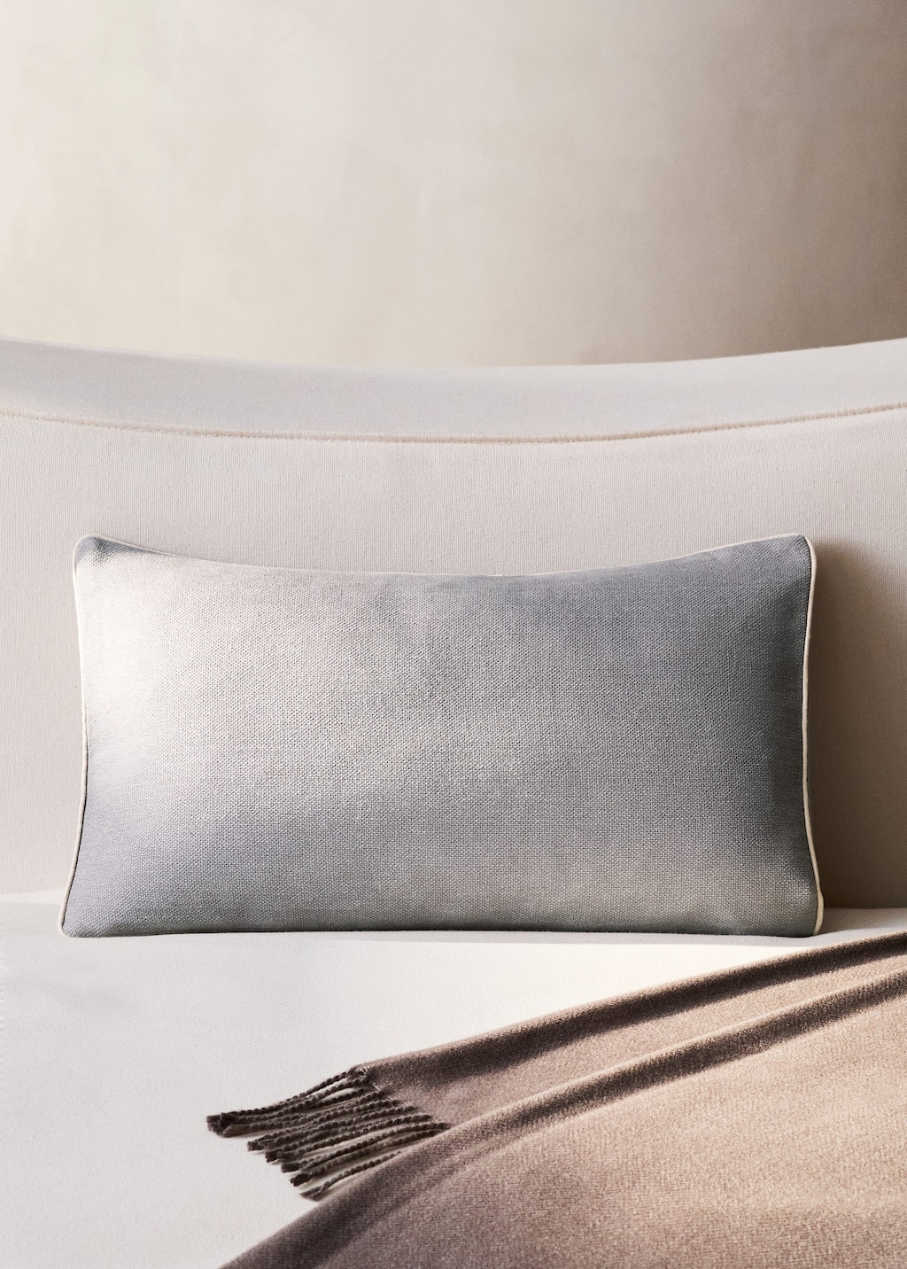 Mango Piping Cushion Cover 30x50cm Grey In Gray