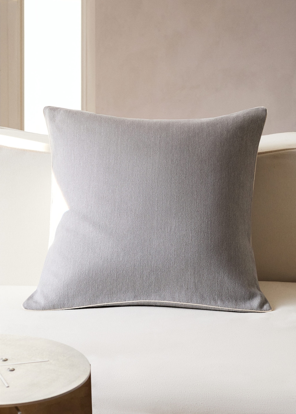 Mango 60x60 Cm Piped Cushion Cover Grey In Gray