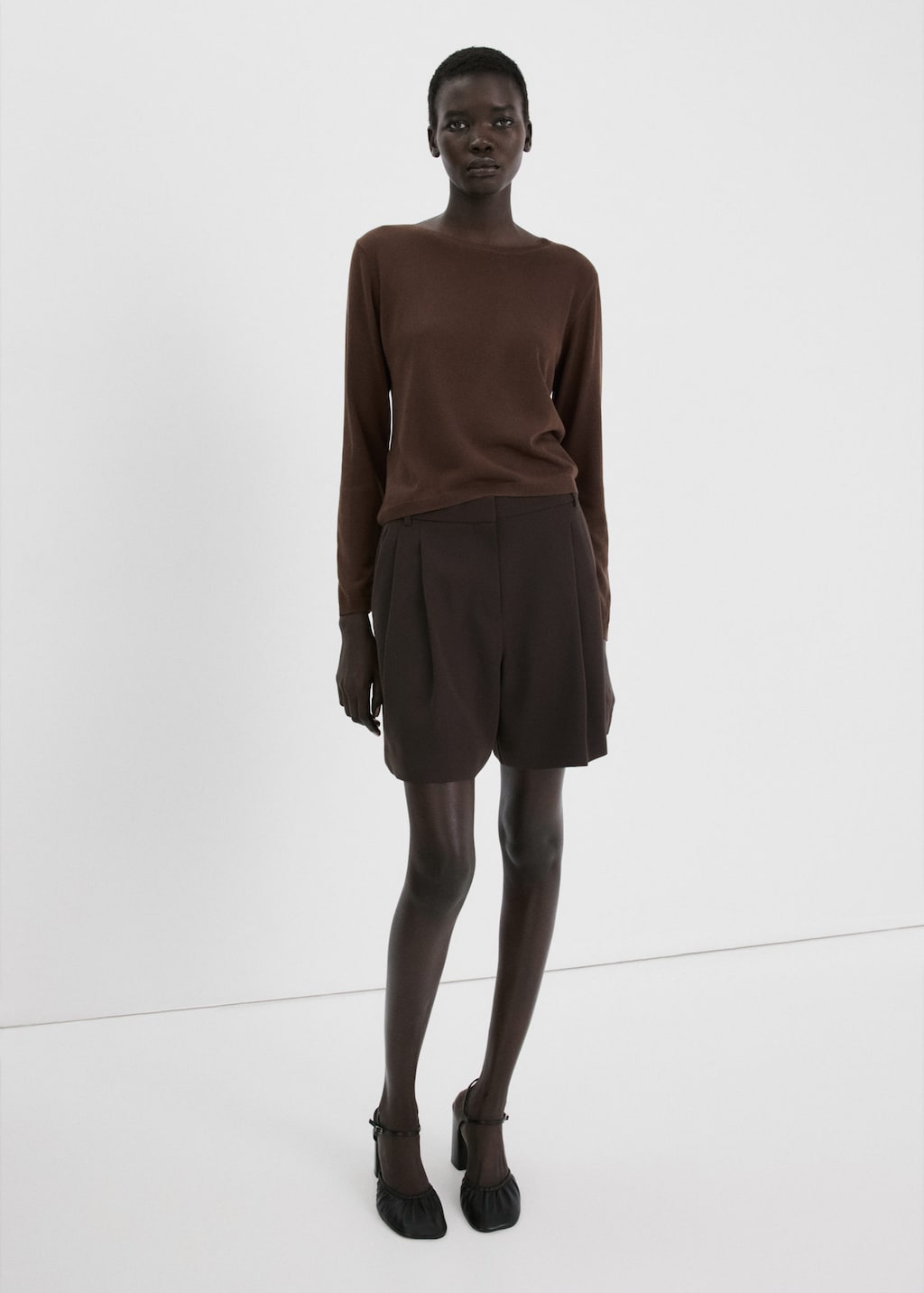 Mango Pull-over Maille Manches Longues Chocolat - Femme - S -  In Brown