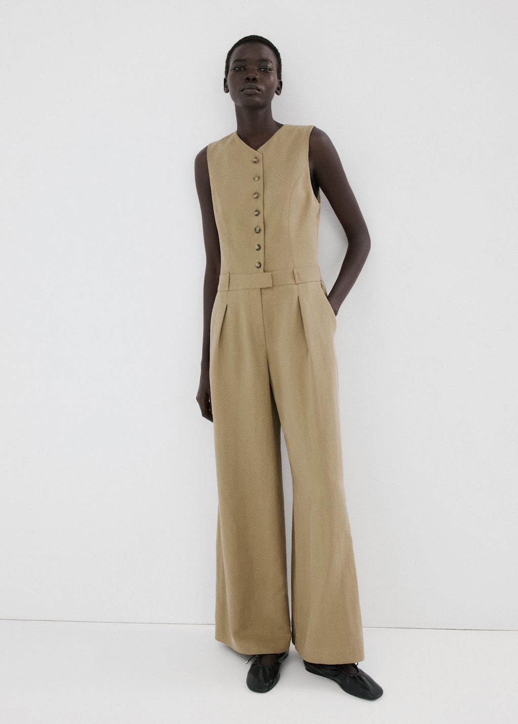 Mango Combinaison Lyocell Combiné Kaki - Femme - Xxs -  In Brown