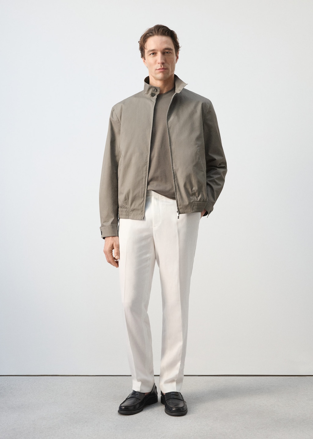 Mango Blouson 100 % Coton Déperlant Marron Moyen - Homme - L -  Man In Brown