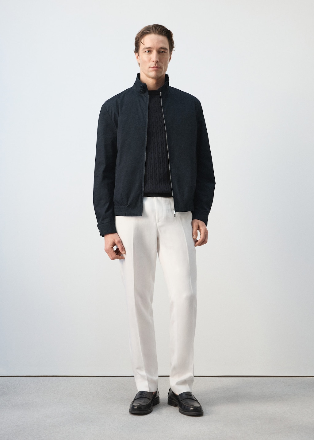 Mango Blouson 100 % Coton Déperlant Bleu Marine - Homme - Xxl -  Man In Brown