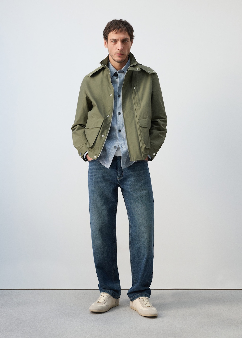 Mango Blouson Résistant À L'eau Capuche Amovible Vert - Homme - Xxl -  Man In Green