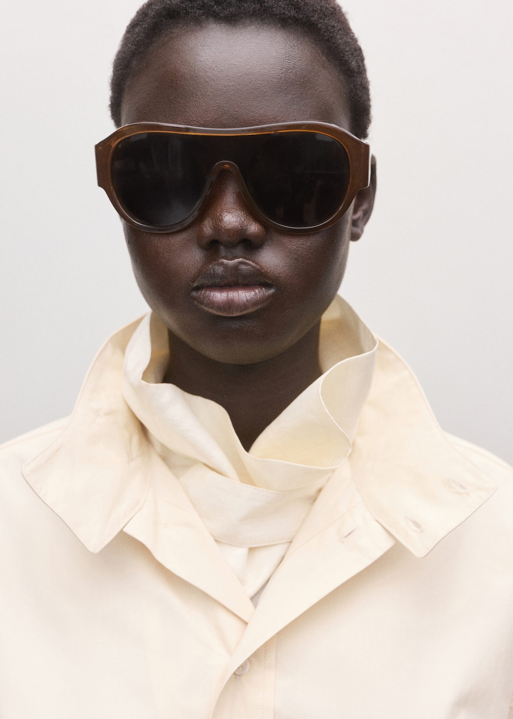 Mango Lunettes De Soleil Aviateur Avec Monture En Acétate Marron - Femme - Taille Unique -  In Brown