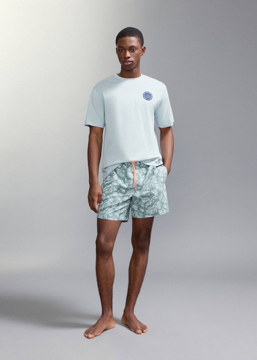 Mango Maillot De Bain Imprimé Palmiers Kaki - Garçon - M -  Teen In Green