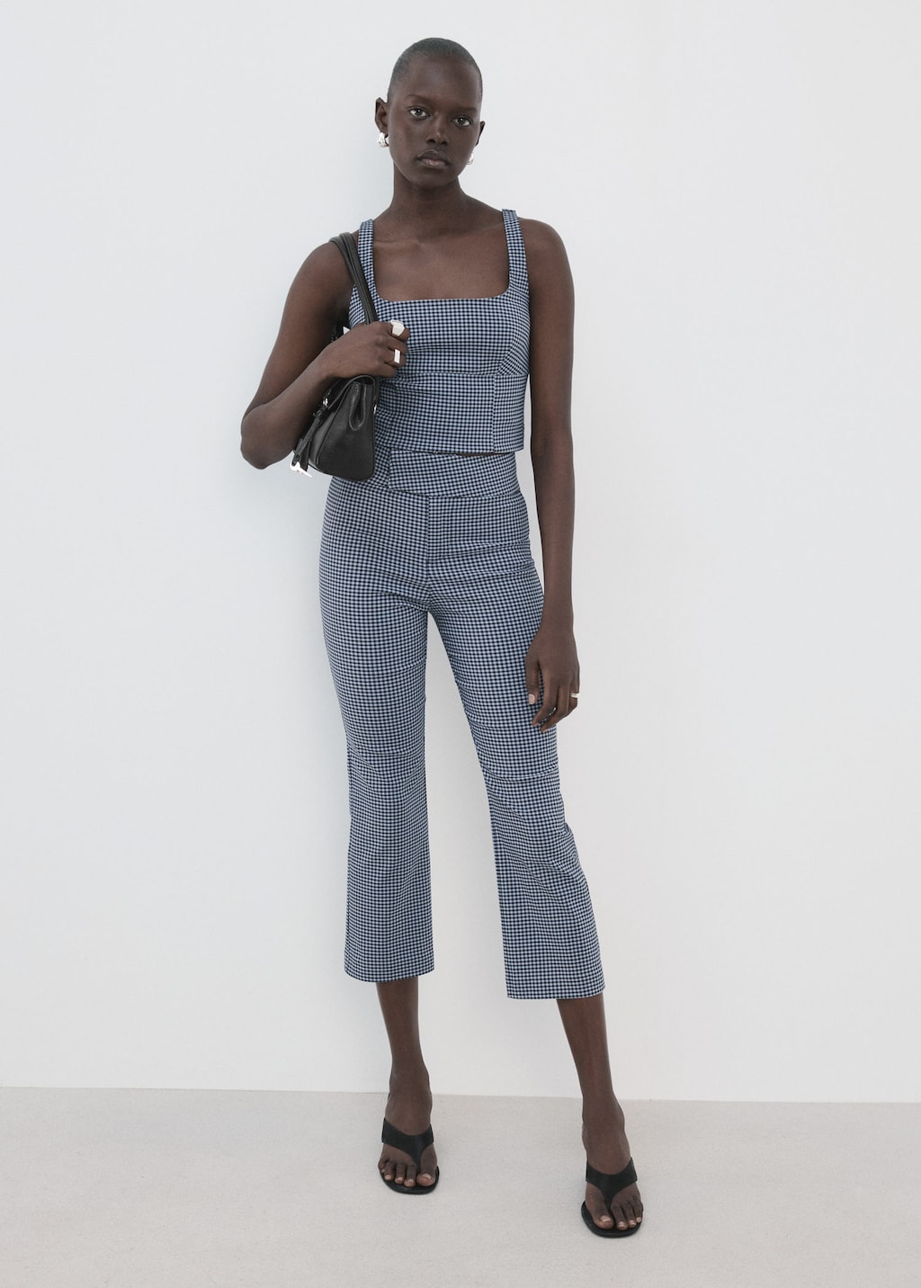 Mango Vichy Top In Blue