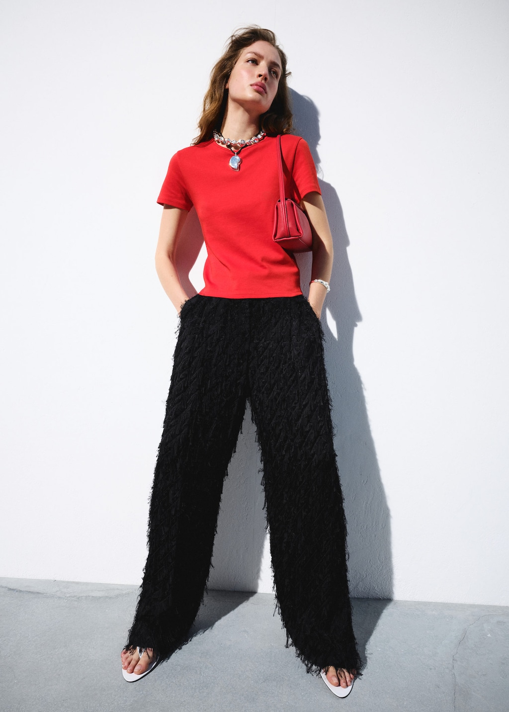 Mango Pantalon Droit Lin Noir - Femme - 34 -  In Black