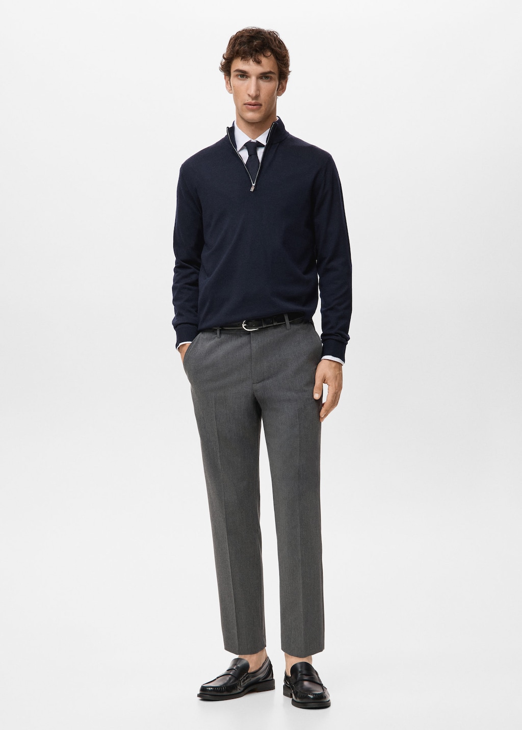 Mango Man Pantalon Bologna Cropped Slim-fit Gris - Homme - 44 -  In Black