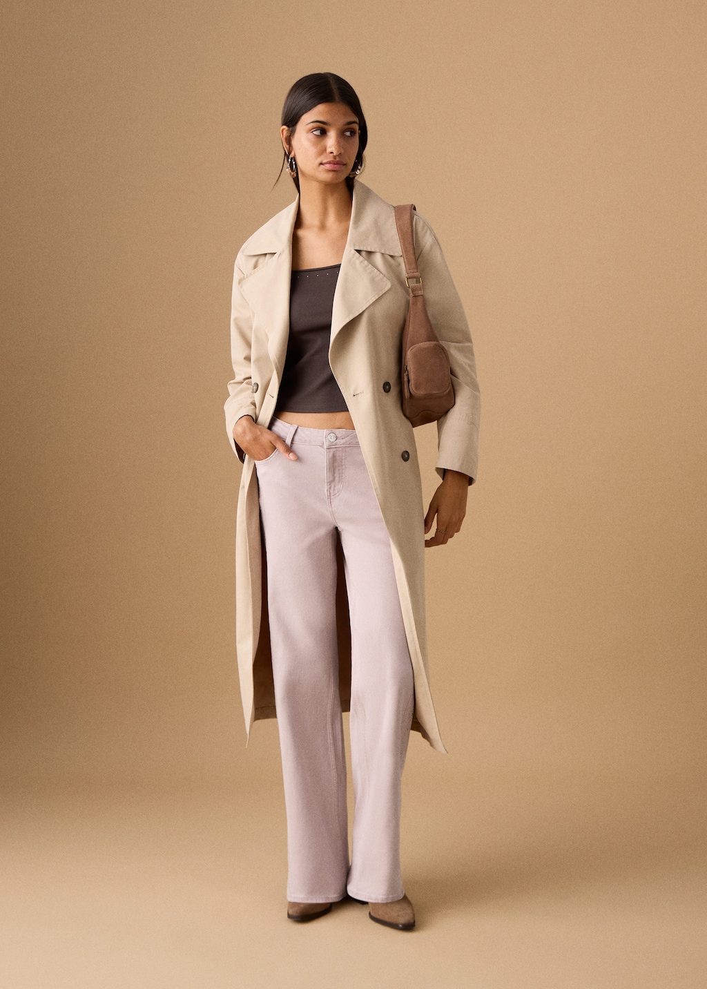 Mango Teen Low-waist Studded Jeans Pale Pink